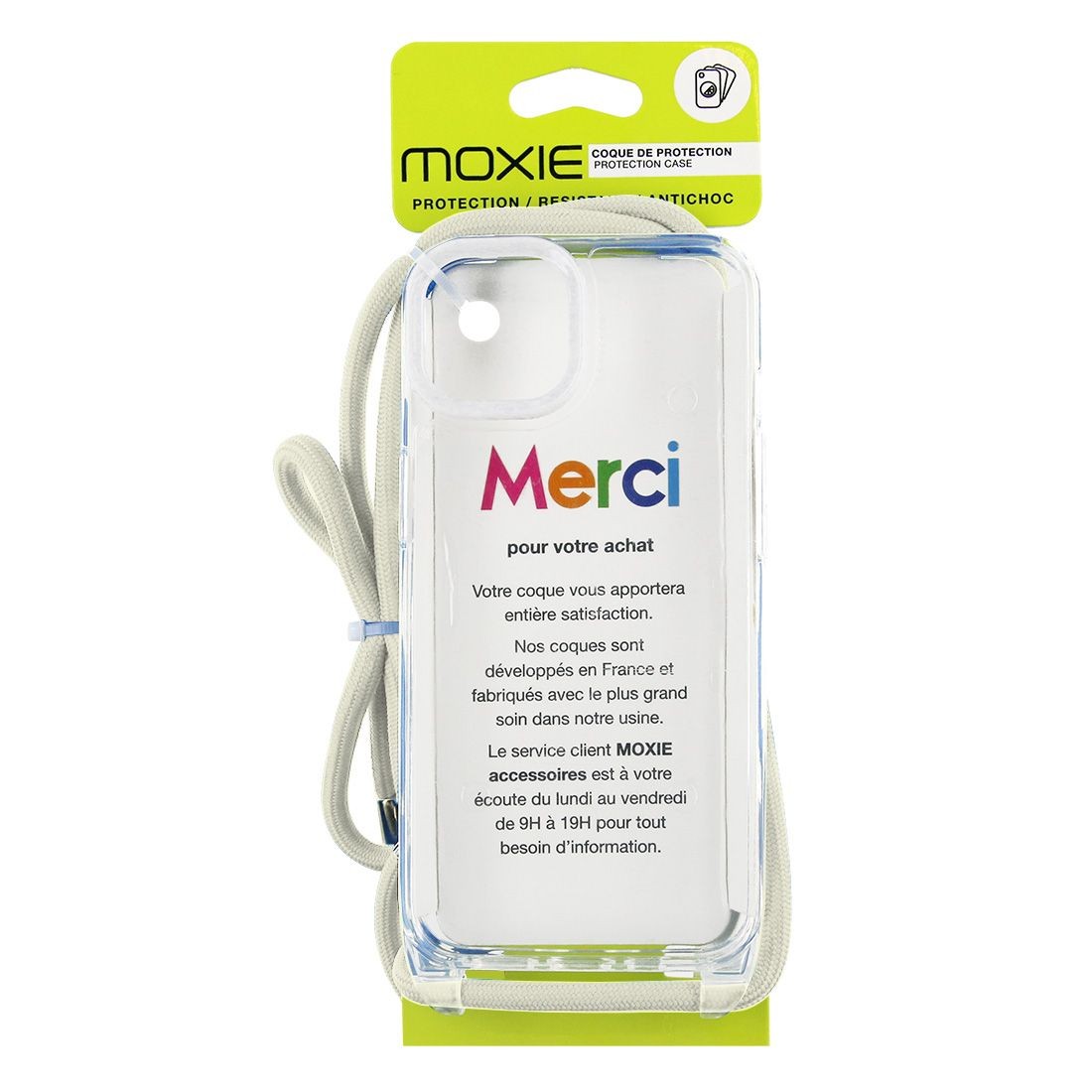 Coque renforcée pour iPhone 11 avec tour de cou 8mm - Beige