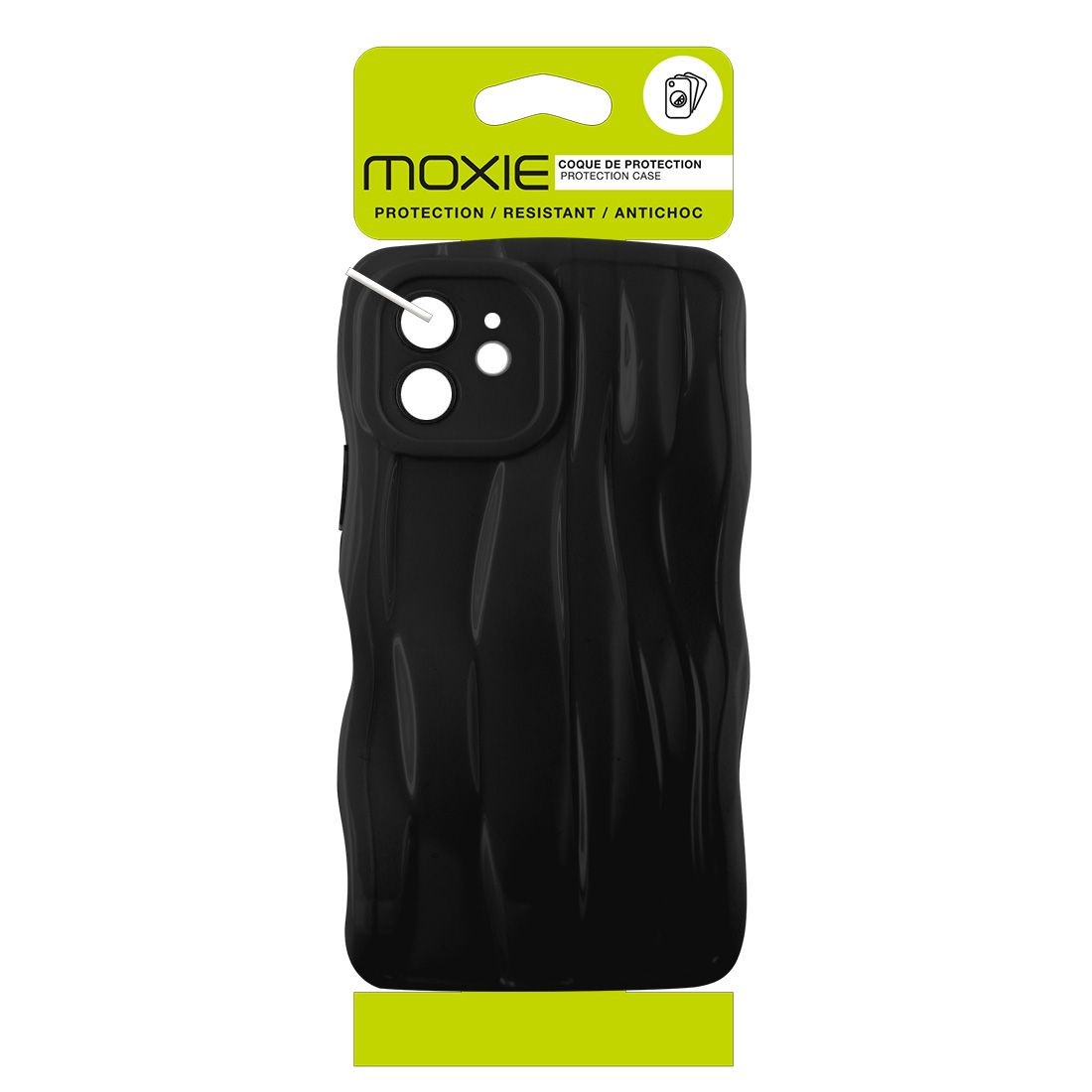 Coque TPU en relief pour iPhone 12 - Noir