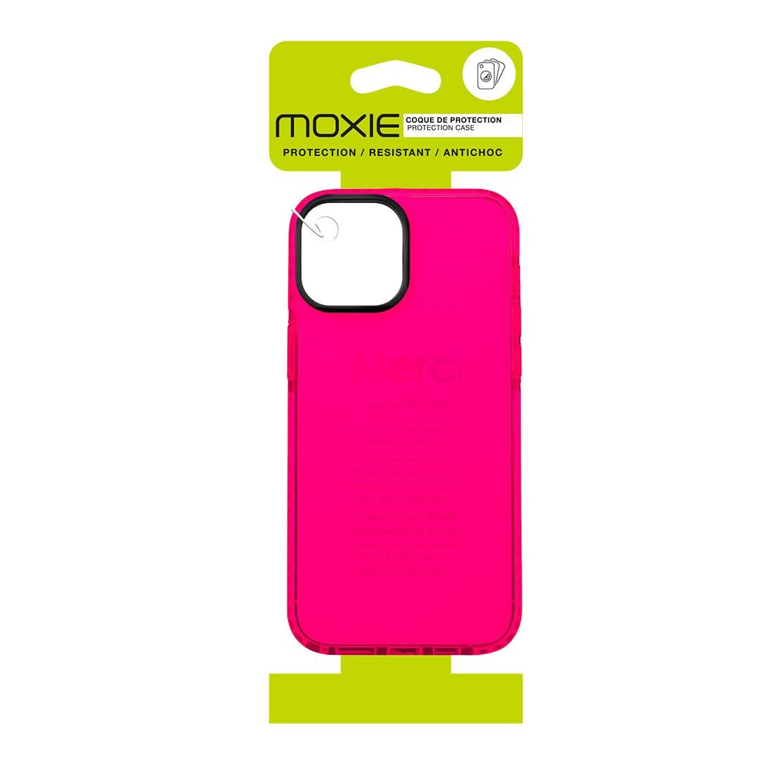 Coque tpu renforcée avec liseret noir pour iPhone 12/12 Pro - rose transparent