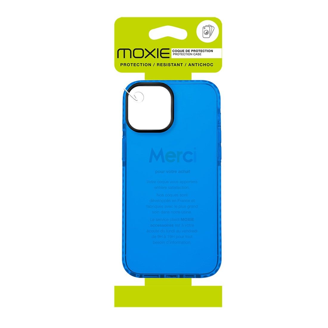Coque tpu renforcée avec liseret noir pour iPhone 13 - bleu transparent