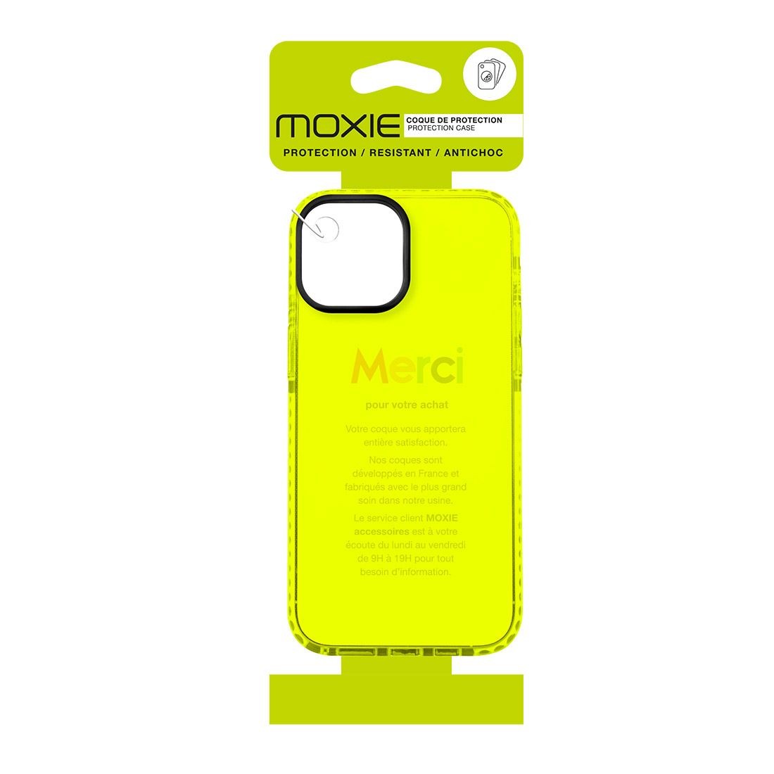 Coque tpu renforcée avec liseret noir pour iPhone 14 - jaune transparent