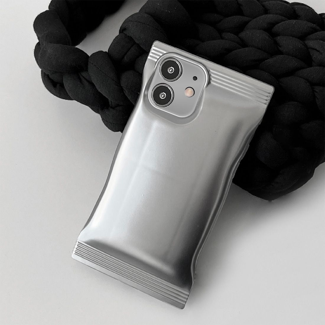 Coque en Tpu style sachet bonbon pour iphone 12 - Argent