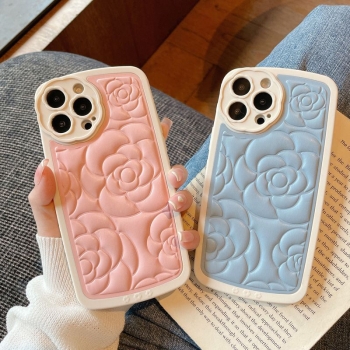 Coque TPU bimatière motif fleur - iphone 12 Pro - Bleu clair