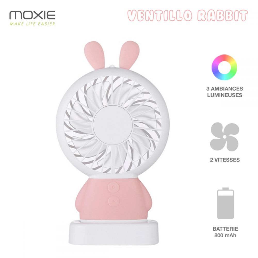 Moxie Mini Ventilateur [Rabbit Fan] Ventilateur Portatif à 2