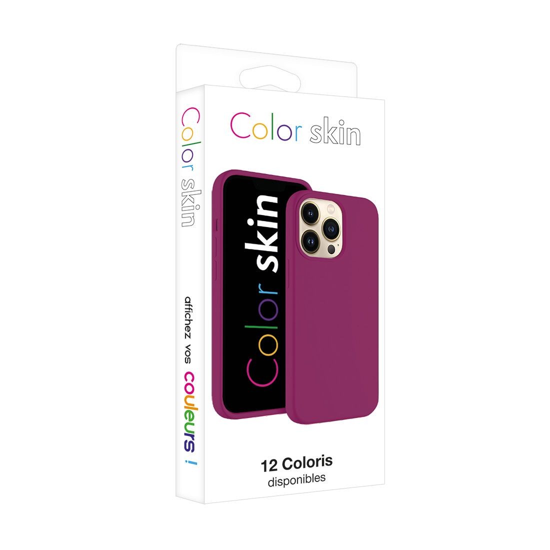 Coque premium Color Skin pour iPhone 14 couleur Lie de vin