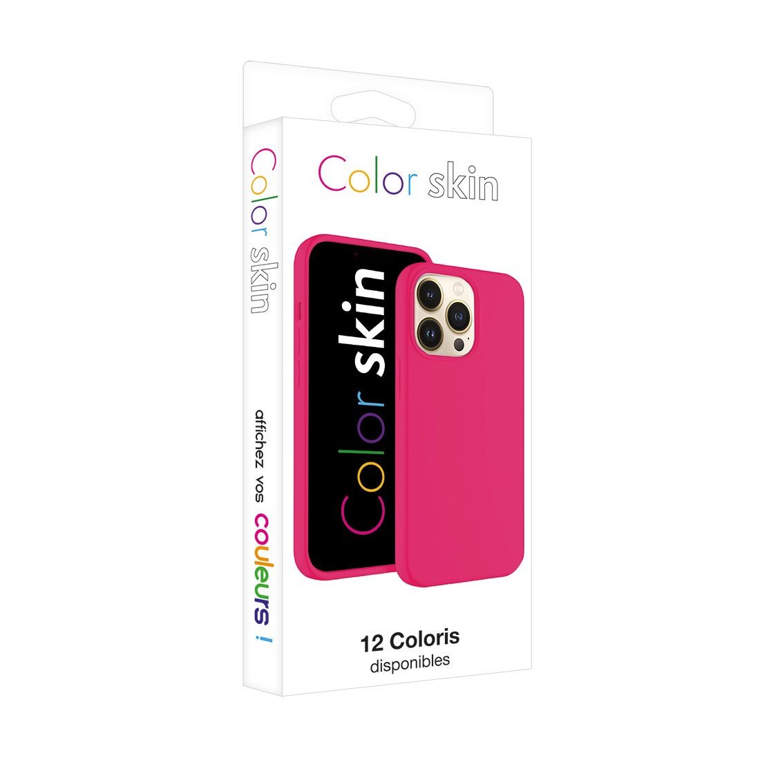 Coque premium Color Skin pour iPhone 14 couleur Rose vif