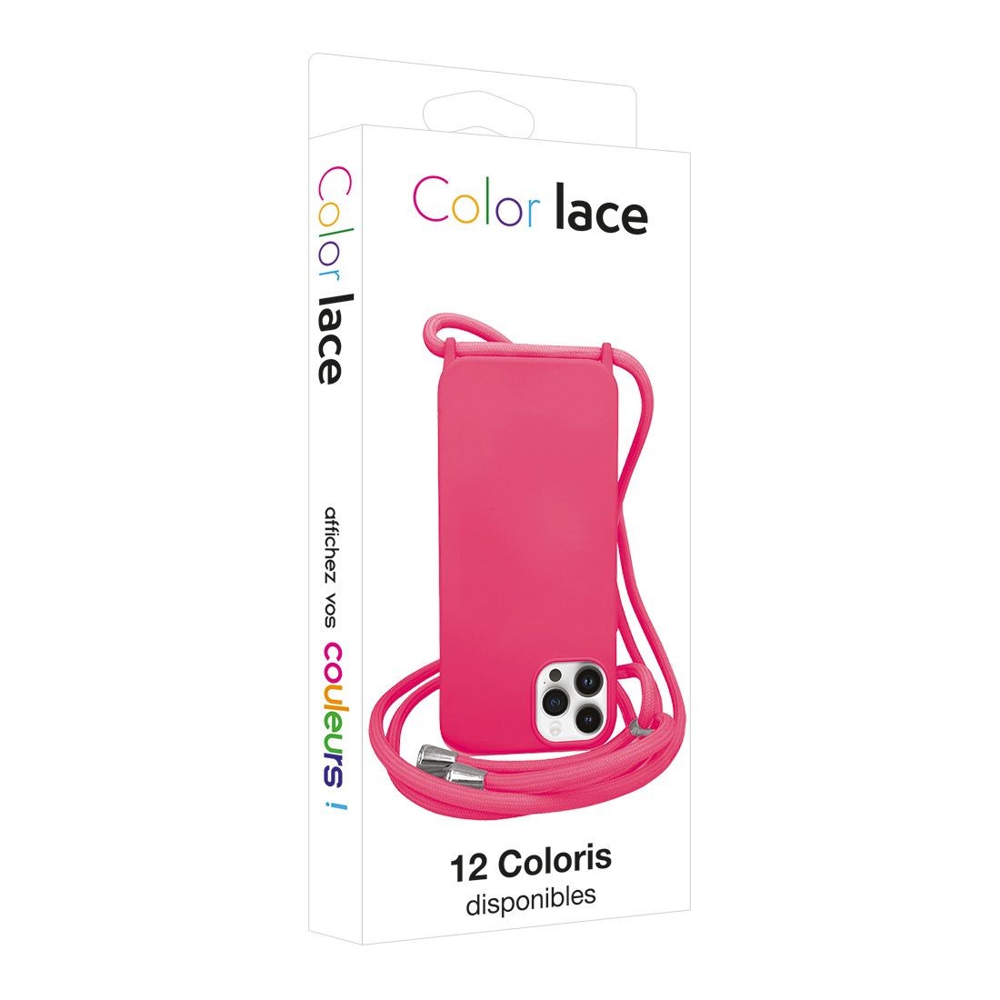 Coque premium Color Lace avec tour de cou 8mm pour iphone 11 - Rose vif