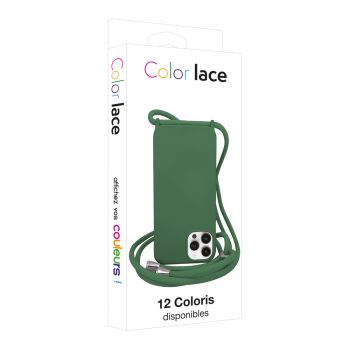 Coque premium Color Lace avec tour de cou 8mm pour iphone 14 - Kaki