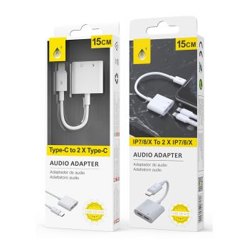 Adaptateur lightning NB1245 vers 2 ports lightning 15cm - blanc