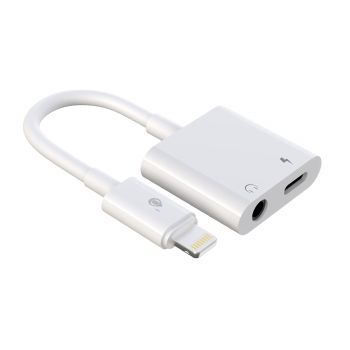 Adaptateur lightning NB1246 vers 1 port lightning et 1 sortie jack 3.5mm