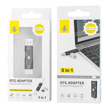 Hub Usb OTG 1 port USB vers 1 port USB + 1 port Type C