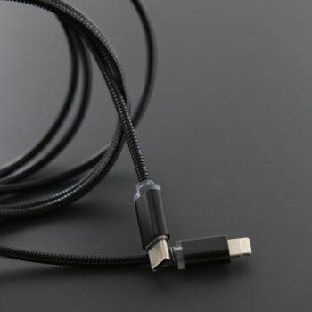 Cable de charge en metal Type-C vers lightning - 1.5M - Noir