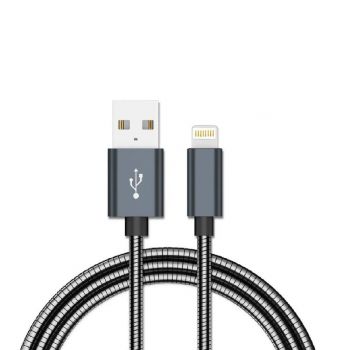 Cable de charge en metal Type-C vers lightning - 1.5M - Noir