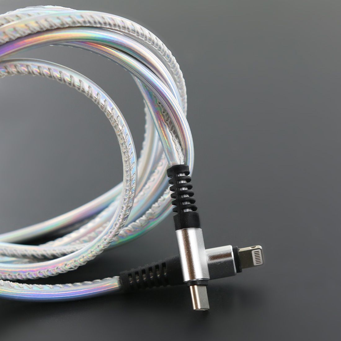 Cable de charge Irisé USB-A vers lightning - 1.5M - Rose