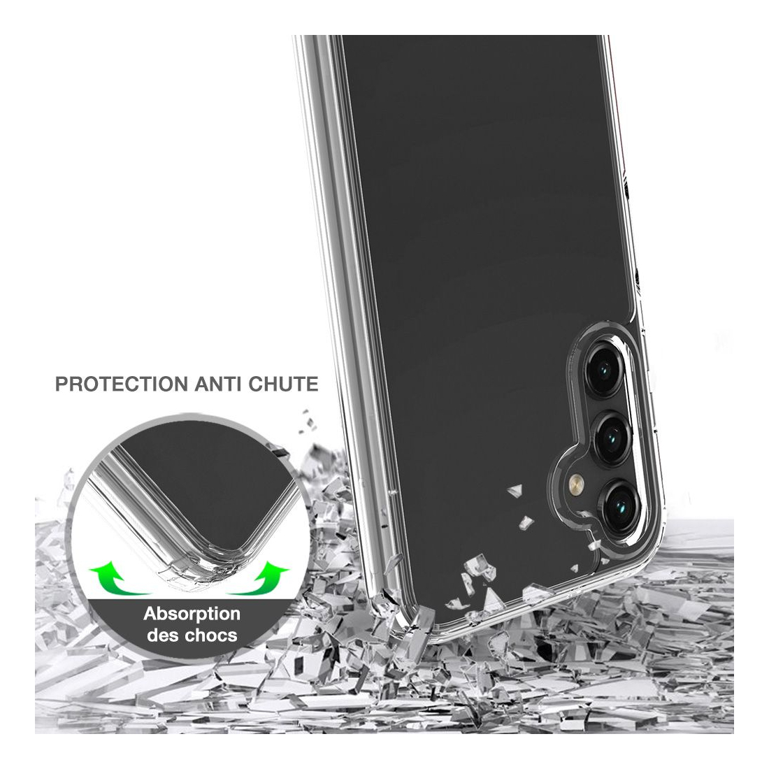 Coque renforcée Moxie transparente en TPU et Acrylique pour Galaxy S22 Ultra