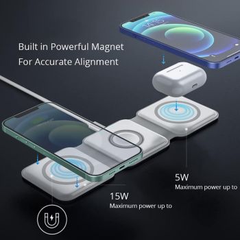 Chargeur Sans Fil 3-en-1 « Magcharge Multi » Sans Fil Pour Iphone Airpods  Watch