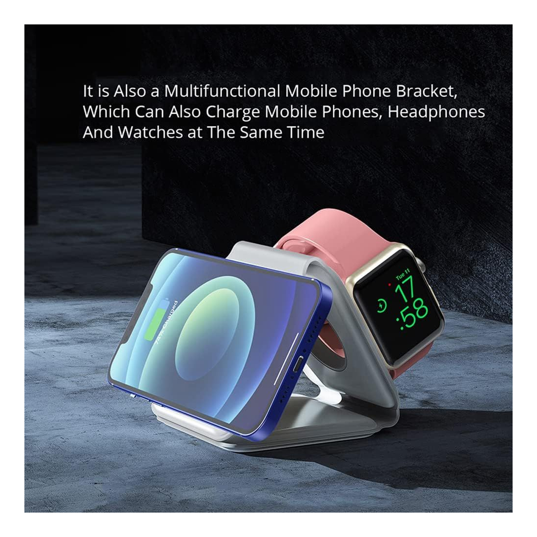 Chargeur sans fil 3 en 1 MagSafe 15W smartphone, AirPods et Apple Watch