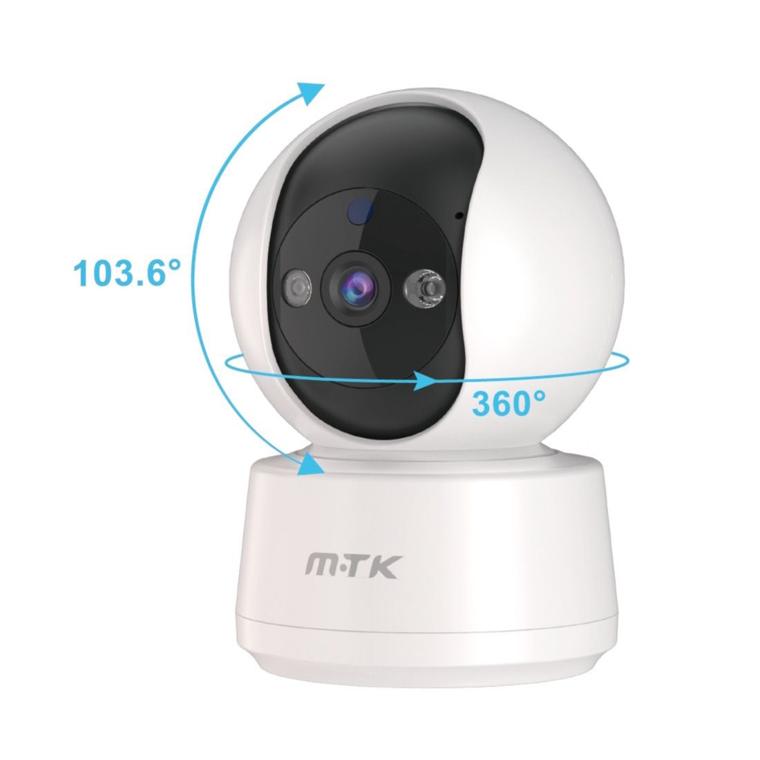 Camera IP HD 360 etanche IP20 avec vision nocture TR9183 - blanc