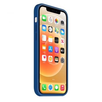 Coque Silicone Moxie BeFluo Fine et Légère pour iPhone 15, Intérieur Microfibre - Bleu marine