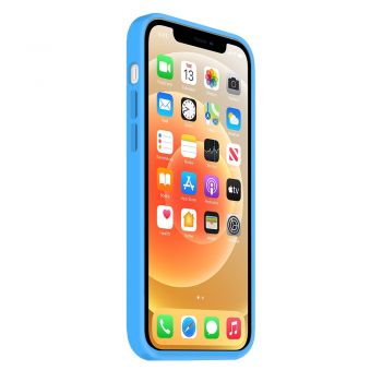 Coque Silicone Moxie BeFluo Fine et Légère pour iPhone 15, Intérieur Microfibre - Bleu clair