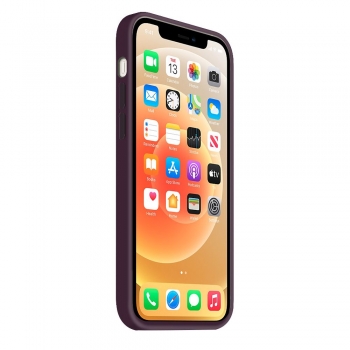 Coque Silicone Moxie BeFluo Fine et Légère pour iPhone 15, Intérieur Microfibre - Cassis