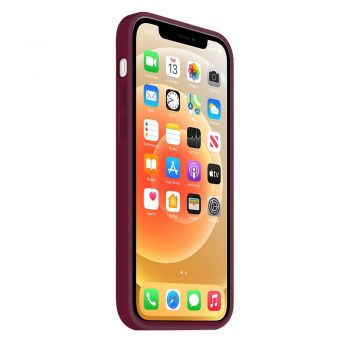 Coque Silicone Moxie BeFluo Fine et Légère pour iPhone 15, Intérieur Microfibre - Lie de vin