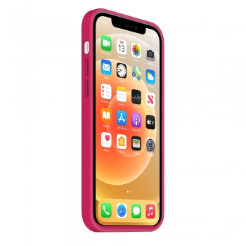 Coque Silicone Moxie BeFluo Fine et Légère pour iPhone 15, Intérieur Microfibre - Framboise