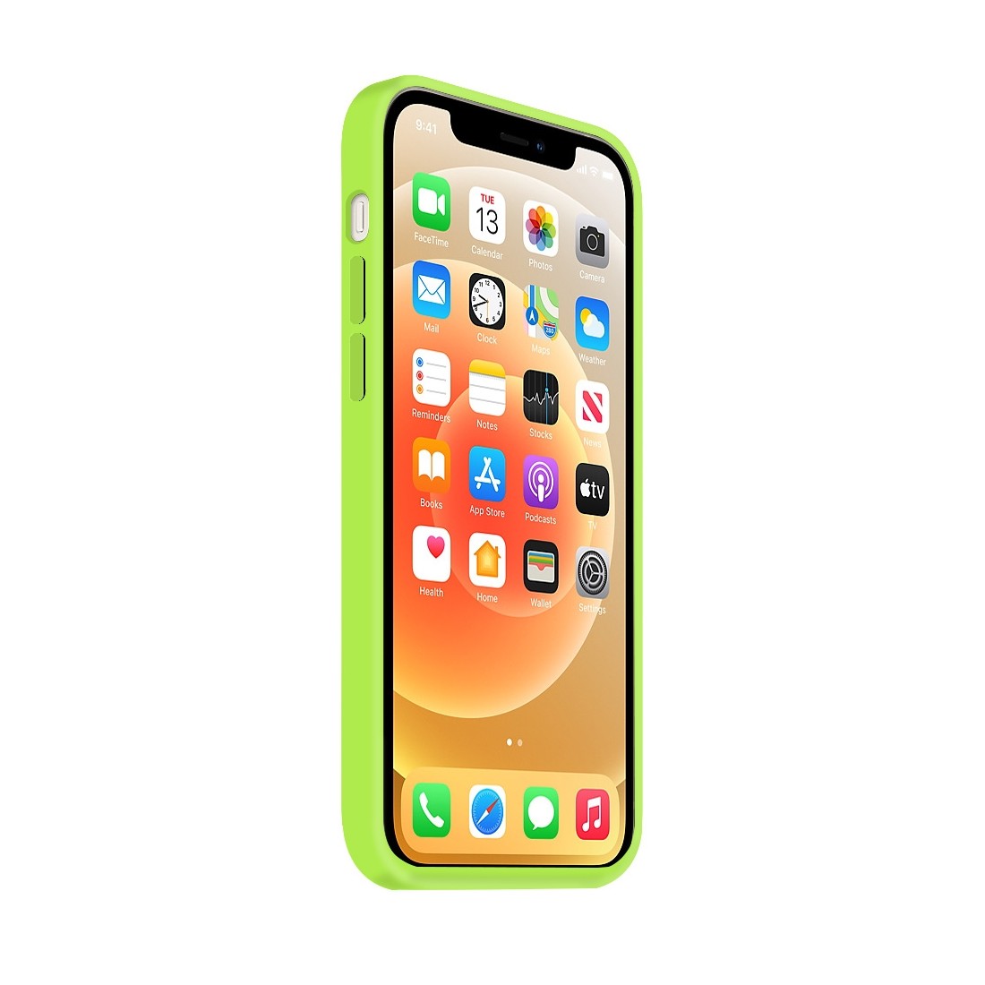Coque Silicone Moxie BeFluo Fine et Légère pour iPhone 15 Plus, Intérieur Microfibre - Vert pomme