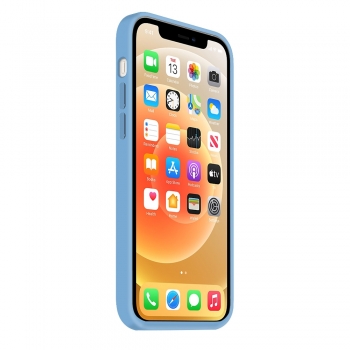 Coque Silicone Moxie BeFluo Fine et Légère pour iPhone 15 Pro Max, Intérieur Microfibre - Bleu acier