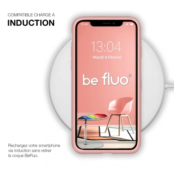 Coque Silicone Moxie BeFluo Fine et Légère pour iPhone 15 Pro Max, Intérieur Microfibre - Rose clair