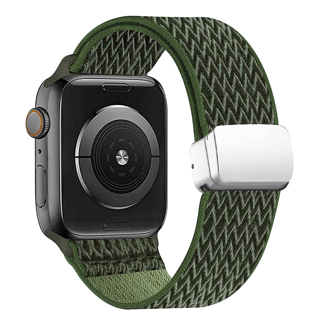 Bracelet extensible motif chevron Apple watch 42/44/45/49 - vert kaki
