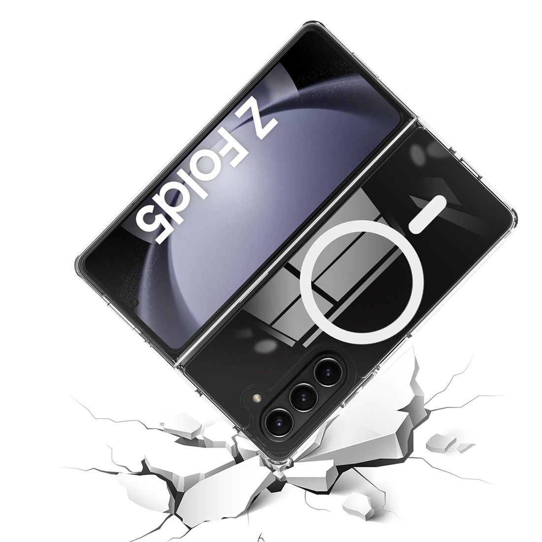 Coque TPU/PC renforcée transparente compatible Magsafe Samsung Galaxy Z Fold5