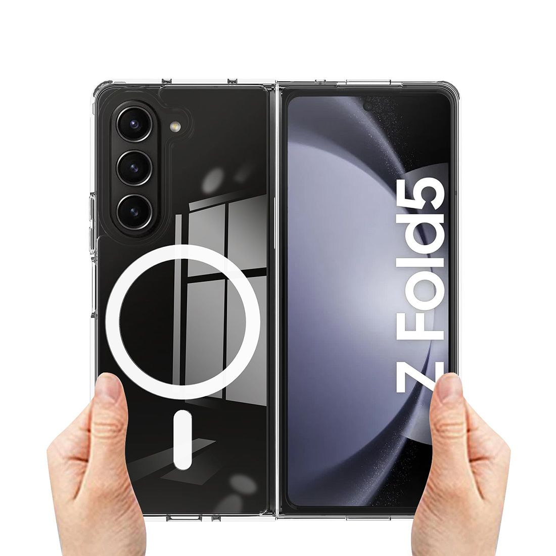 Coque TPU/PC renforcée transparente compatible Magsafe Samsung Galaxy Z Fold5