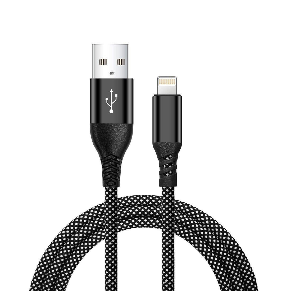 Cable en Nylon ultra résistant embouts renforcés USBA/Lightning 1.2m