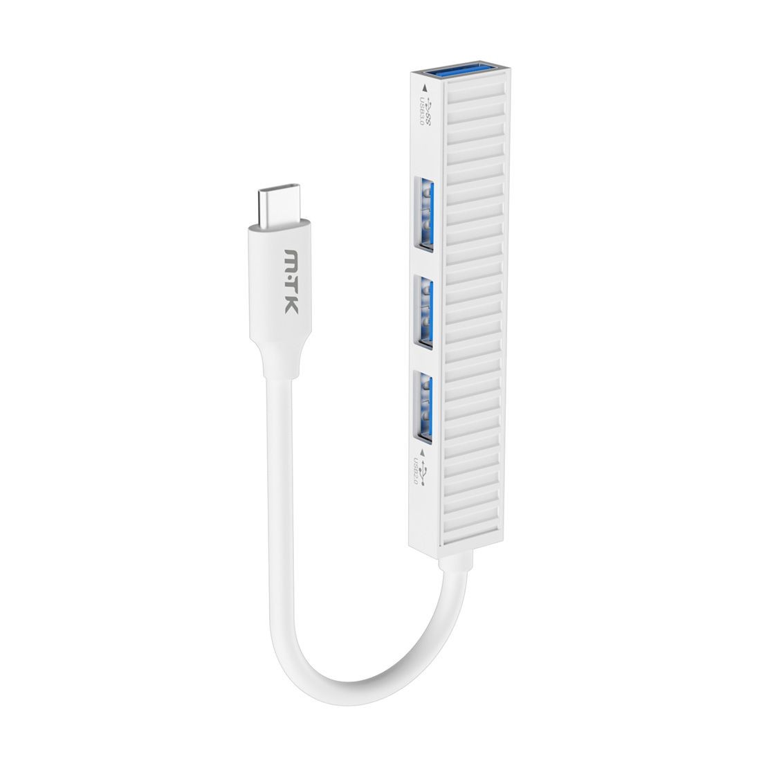 HUB USB 4 ports USB-A vers Type-C - blanc