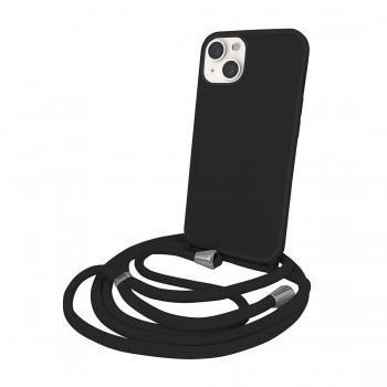 Coque premium + lacet Color lace pour iphone 15 Plus - Noir
