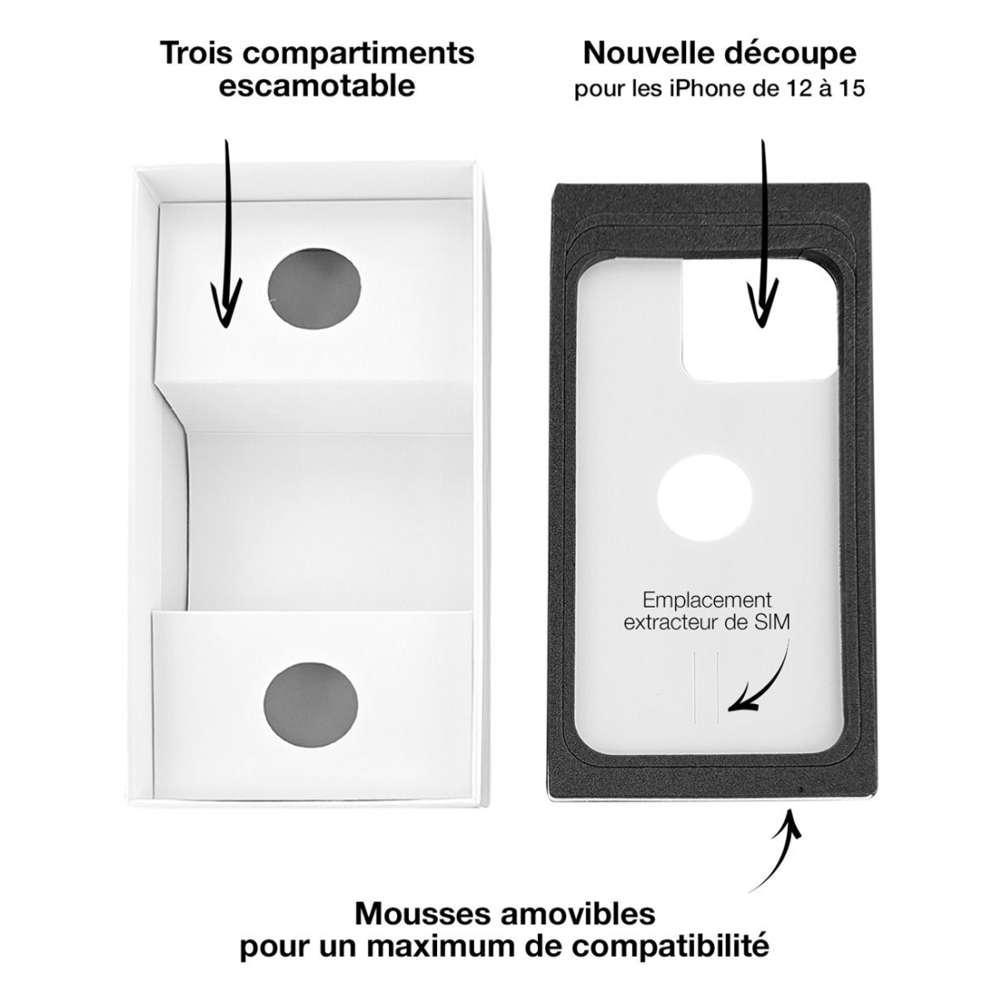 Boite en carton sans accessoire pour smartphone toute taille