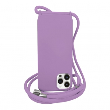 Coque premium + lacet Color lace pour iphone 15 - lilas