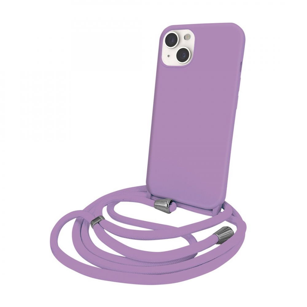 Coque premium + lacet Color lace pour iphone 15 - lilas