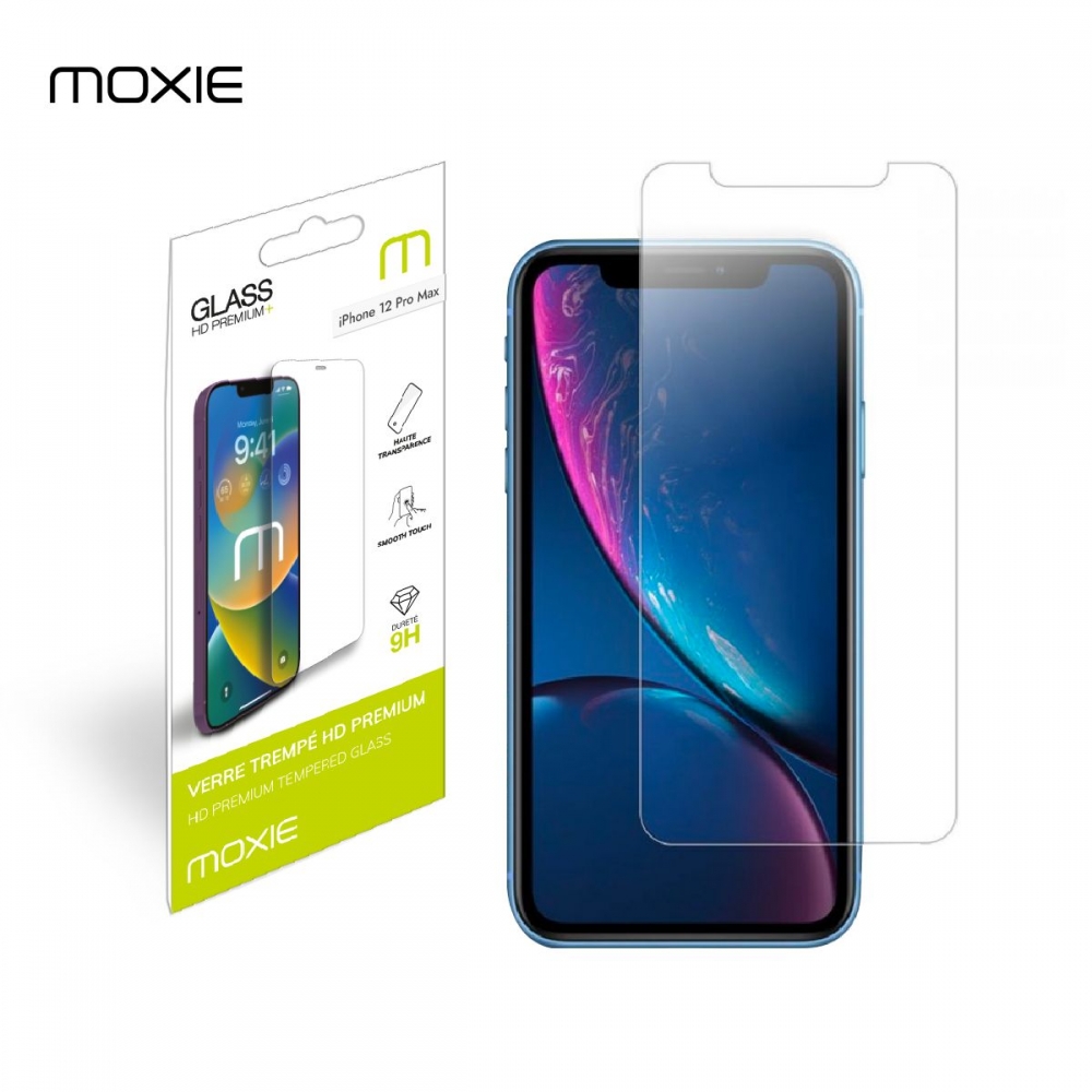 Protection d'écran iPhone 12 Pro Max 6.7" en Verre Trempé, Moxie [HD Premium+] - Transparent