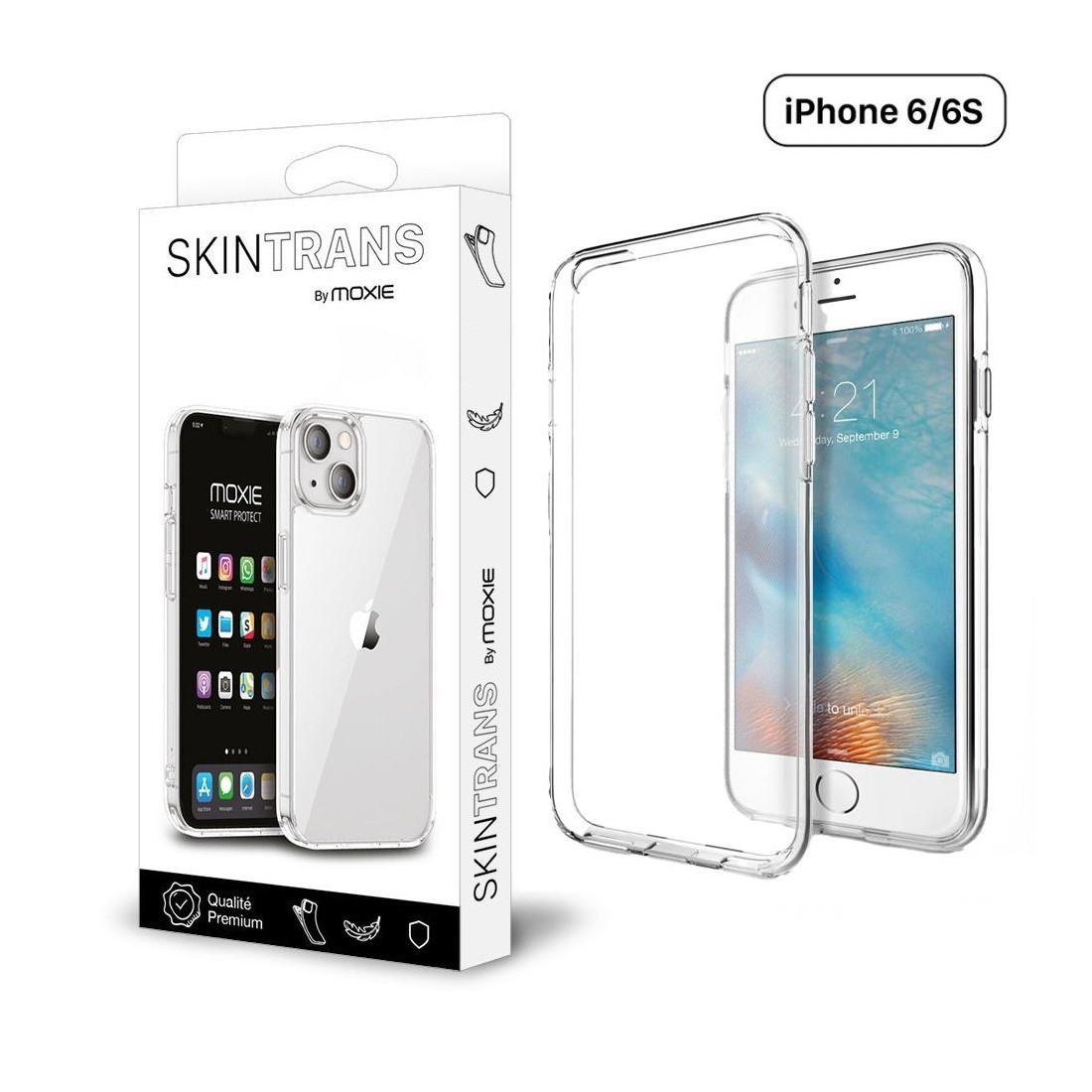 Moxie Coque iPhone 6 / iPhone 6S [Skintrans] Coque en TPU Souple Transparente Ultra Fine en Silicone, Anti-traces, Ajustement Pa