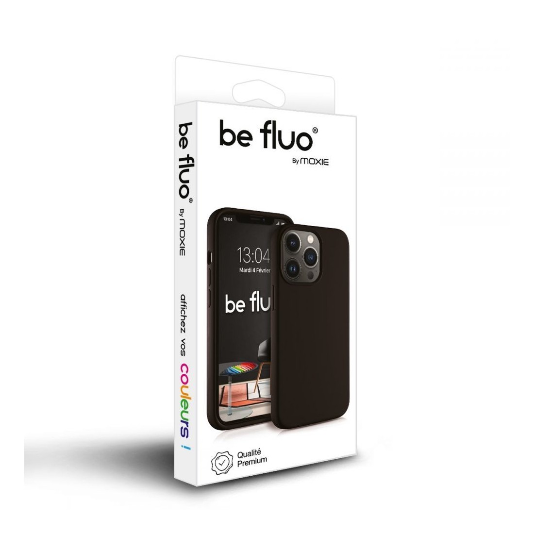 Coque Silicone Moxie BeFluo Fine et Légère pour iPhone 7, Intérieur Microfibre - Noir