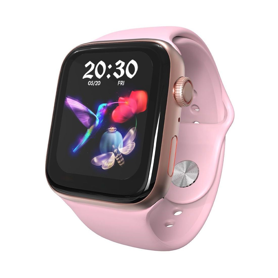 Montre connectée Bluetooth NR9398 IOS et Android - Rose