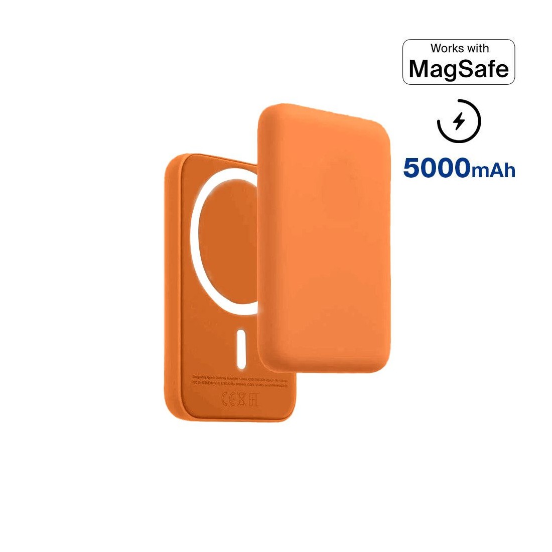 Power bank système MagSafe 5000 mah couleur orange