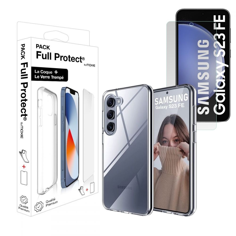 Pack 1 Housse TPU transparente + 1 verre trempé 2.5D Samsung Galaxy S23 FE