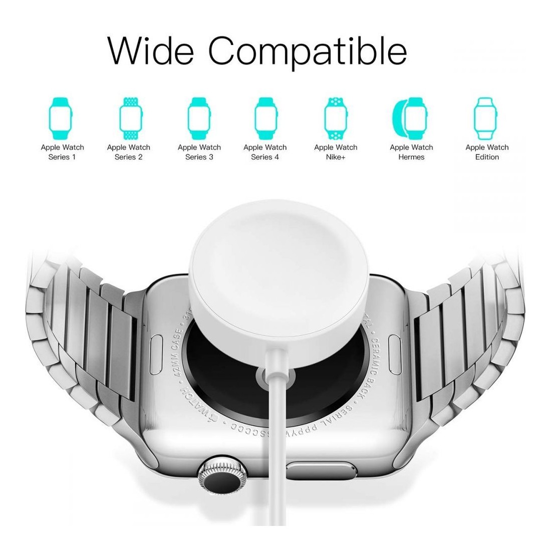 Chargeur pour Apple Watch couleur blanche 5W - En vrac