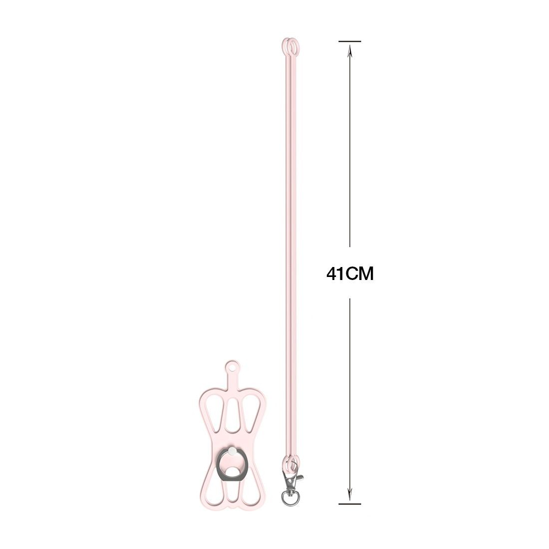 Housse silicone universelle avec ring holder+Tour de cou NR9542 - Rose