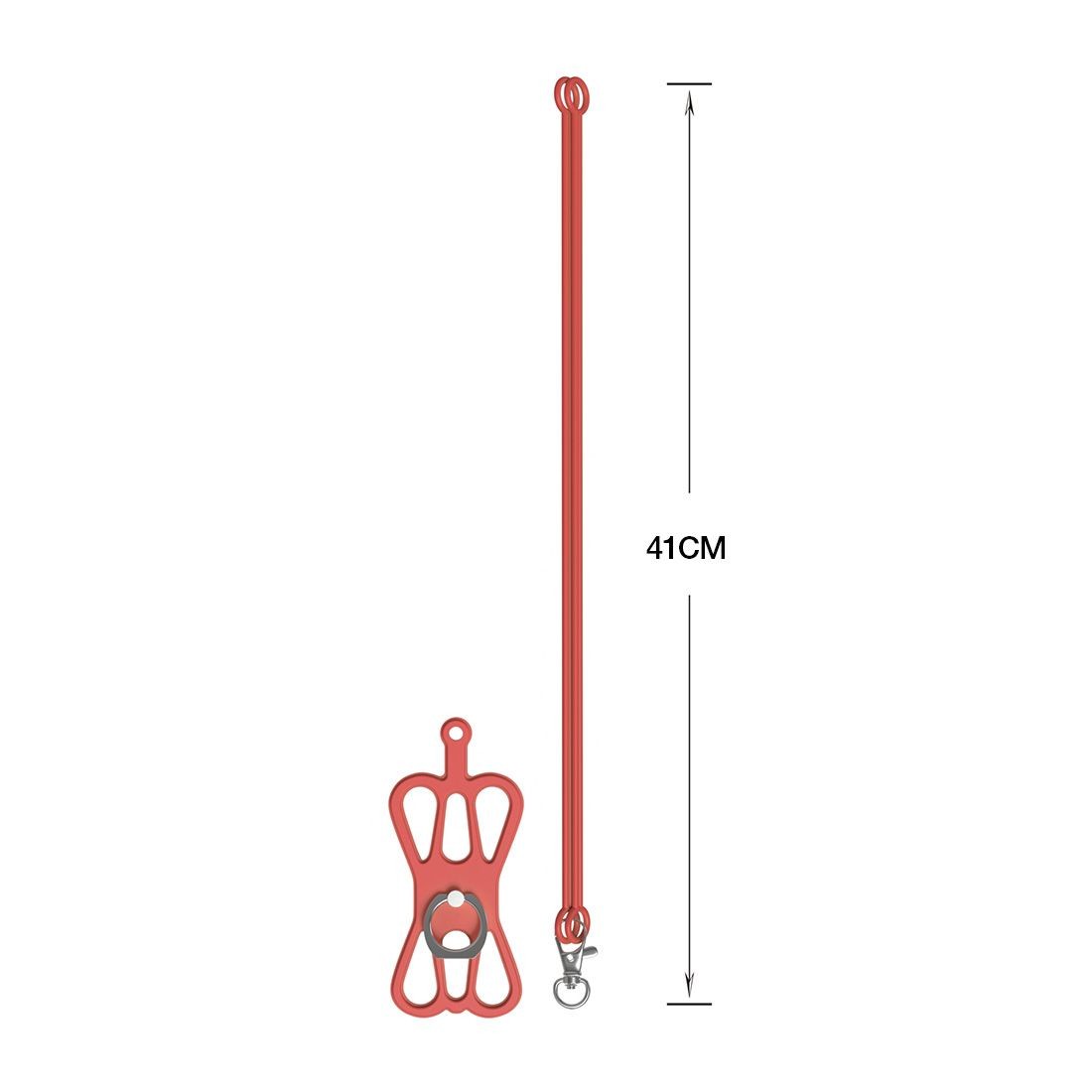 Housse silicone universelle avec ring holder + Tour de cou NR9542 Rouge