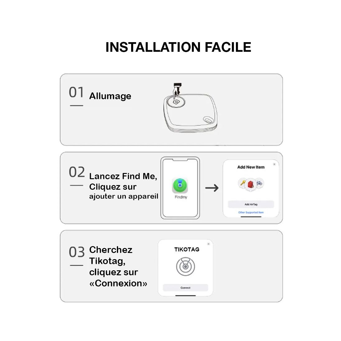 Tag localisateur pour iPhone fonctionne avec Apple find me - blanc