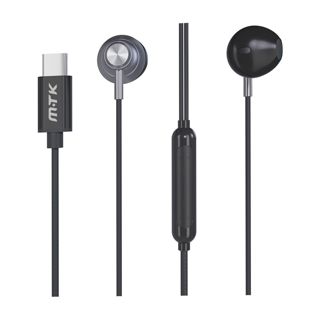 kit pieton intra auriculaire Type-C TC3244 pour les nouveaux iPhone- Gris